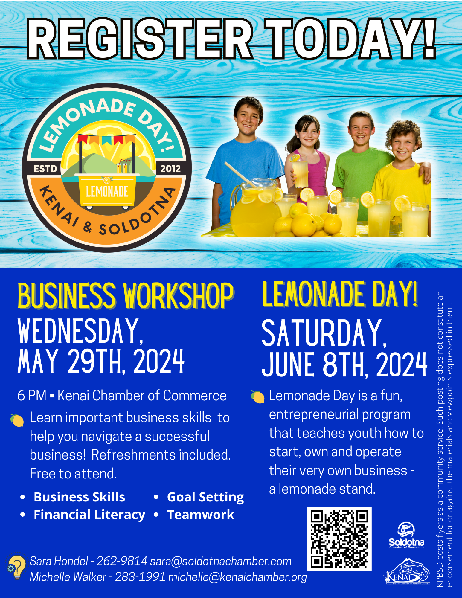 Lemonade Day: WORKSHOP @ Kenai Chamber of Commerce and Visitor Center